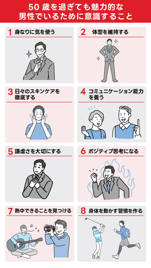 50歳を過ぎても魅力的な男性でいるために意識すること