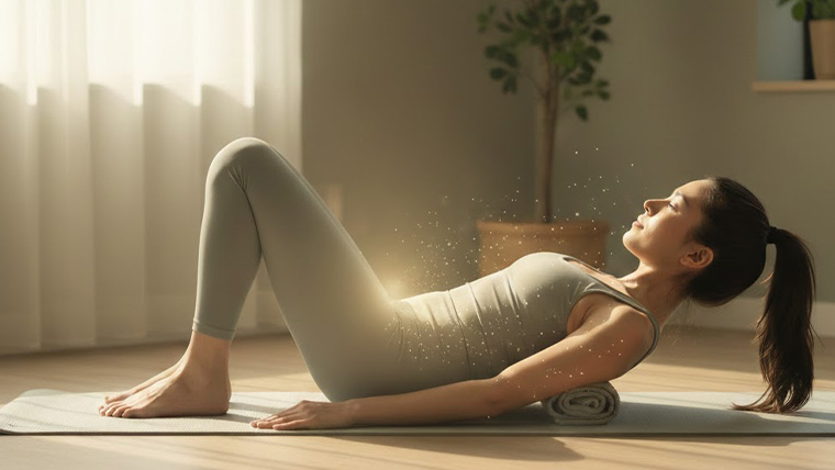 実践！PMS期のお守りポーズ