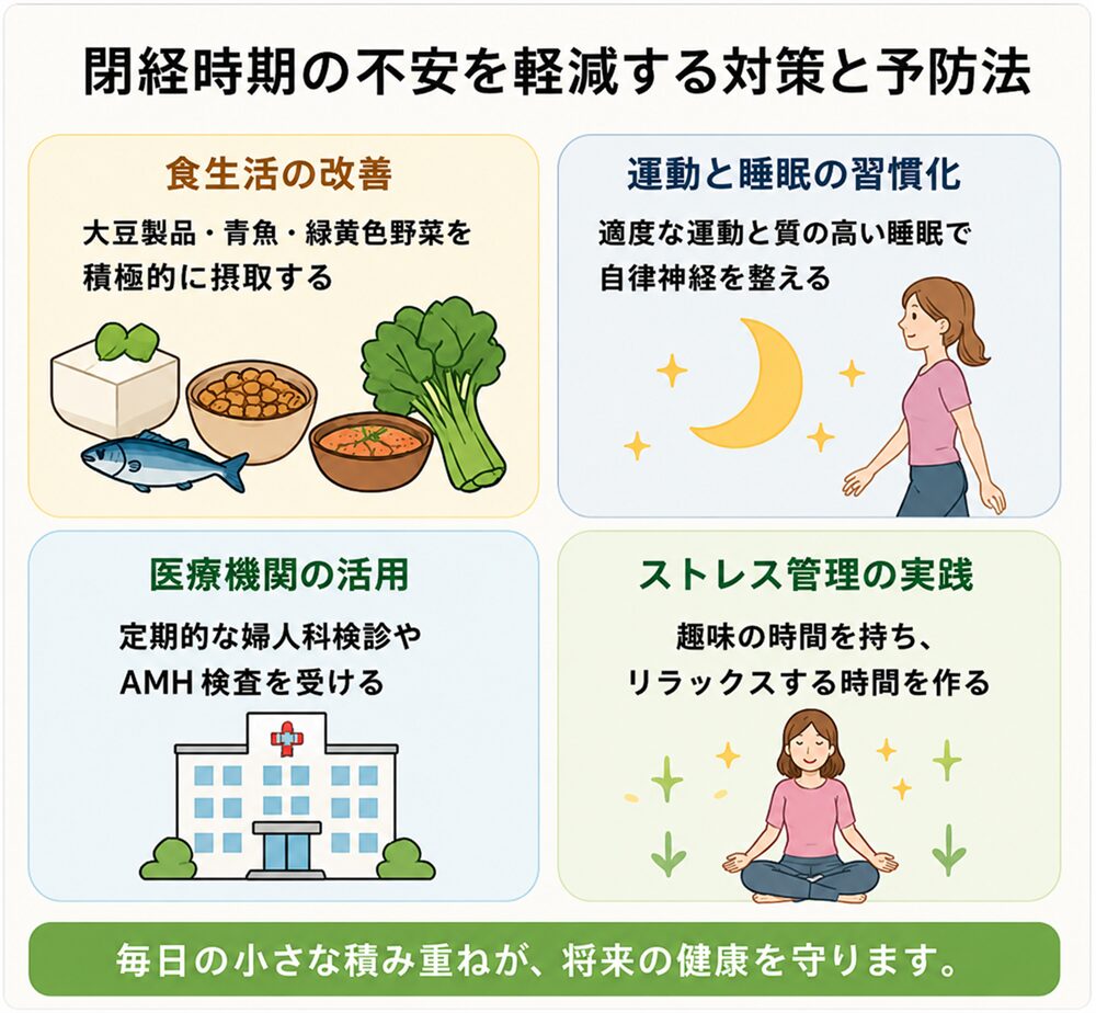 閉経時期の不安を軽減する対策と予防